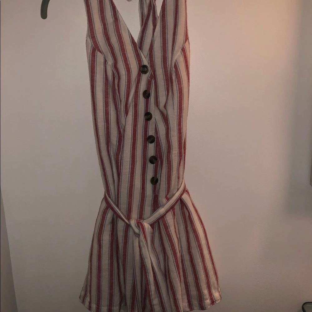 red white and blue striped romper